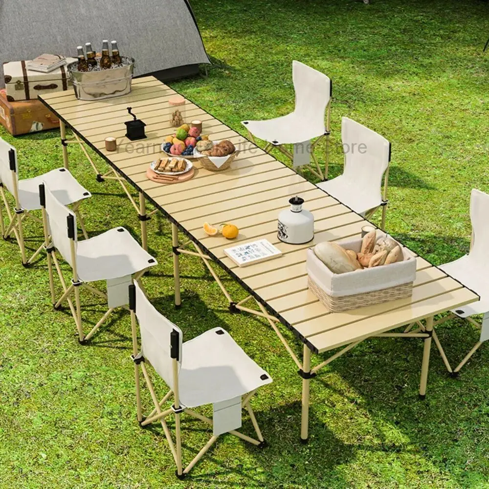 Outdoor Folding Table Portable Camping Table and Chair Picnic Equipment Camping Egg Roll Table Storage Pliante Mesa Furniture