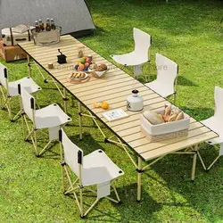 Tavolo pieghevole da esterno tavolo da campeggio portatile e sedia attrezzatura da Picnic campeggio Egg Roll Table Storage Pliante Mesa Furniture