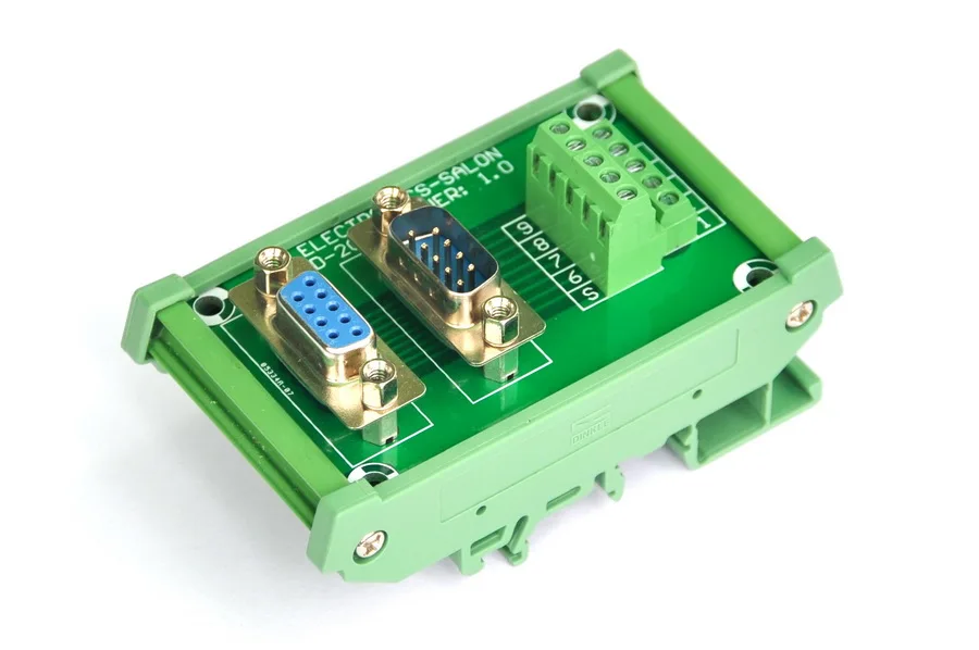 

ELECTRONICS-SALON DIN Rail Mount D-SUB DB9 Male/Female Header Interface Module, DSUB Breakout Board.