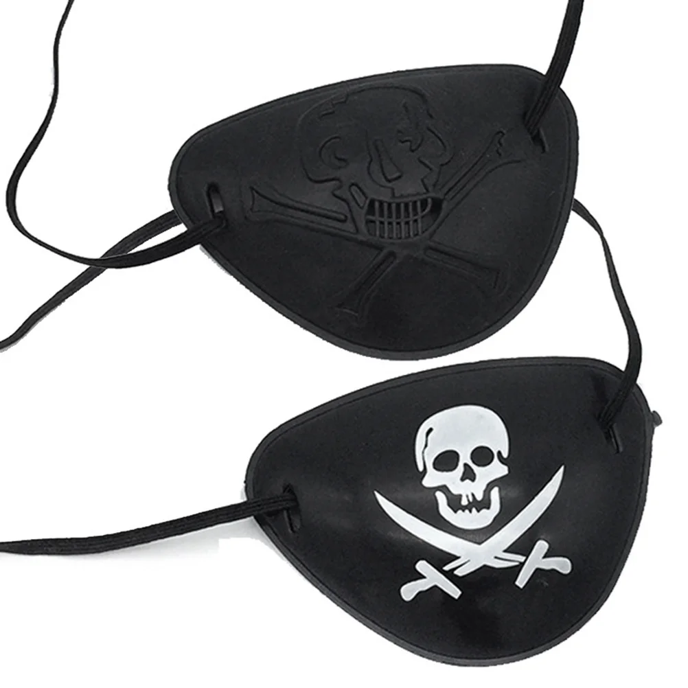 

6pcs Pirate Eye Patch Soft Halloween Party Cosplay Accessory For Kids Adults Bone Design Protective Mask Labor
