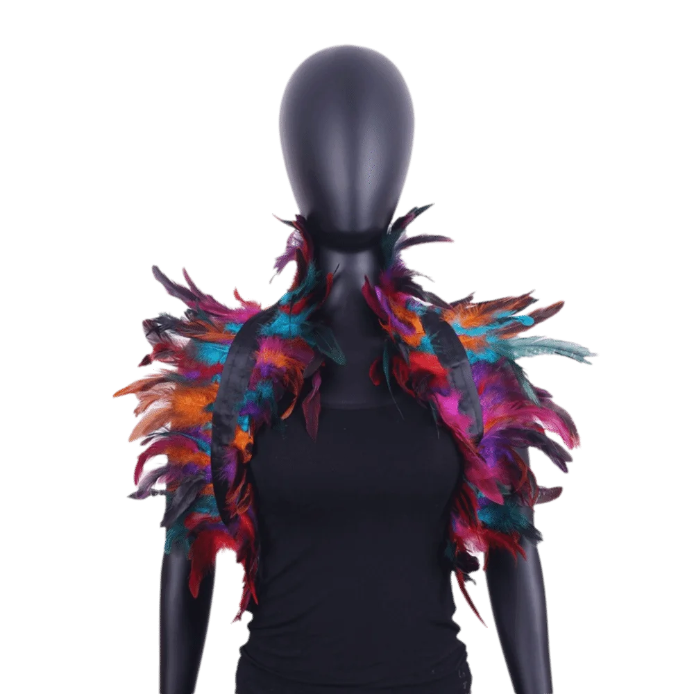 

Neck Wrap Luxury Feather Shawl Punk Halloween Adjustable Feather Shrug Shawl Gothic Retro Shoulder Fake Collar Women