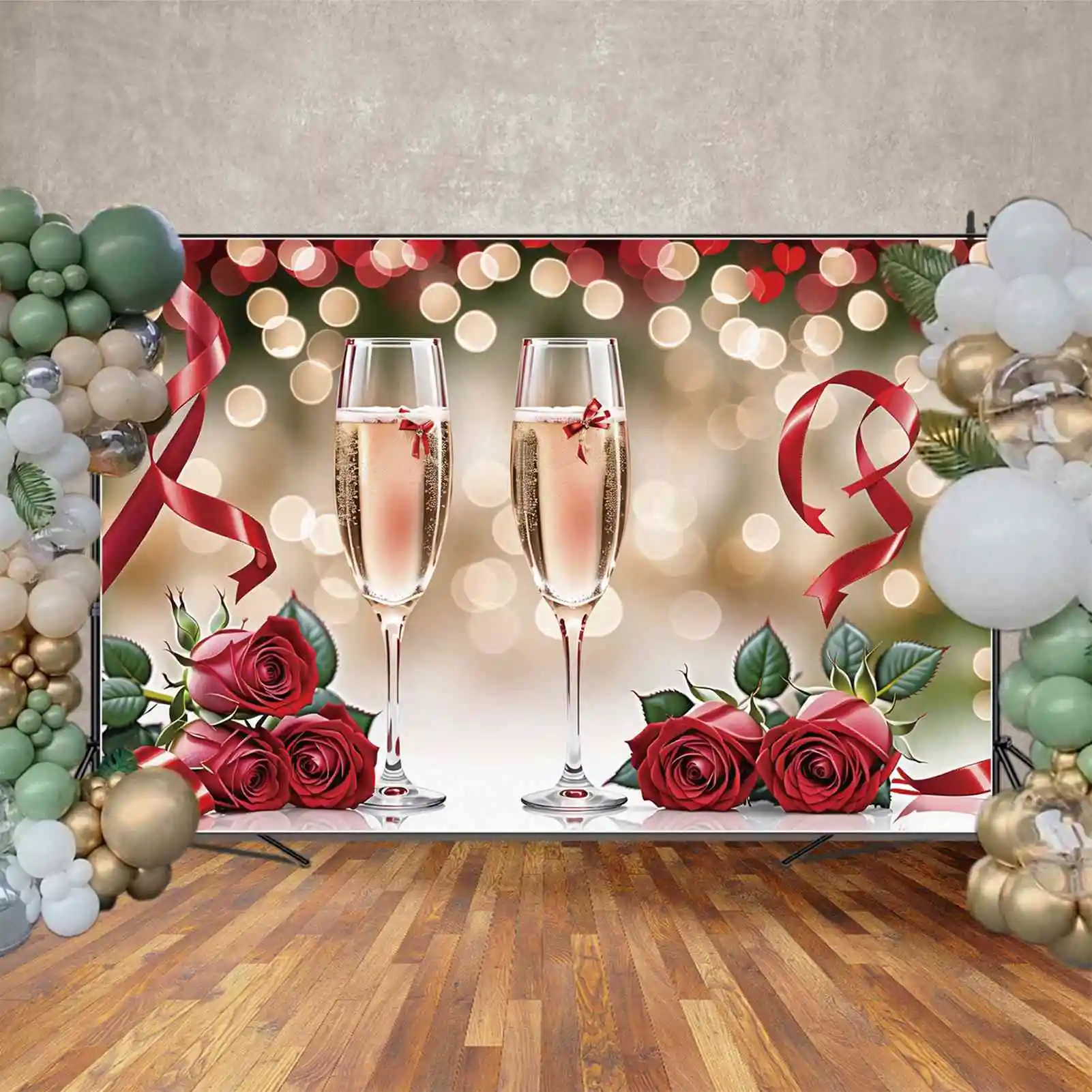 MOON.QG Backdrop Happy Valentine's Day Banner February 14 Background Women Birthday Wedding Anniversary Studio Photography Props