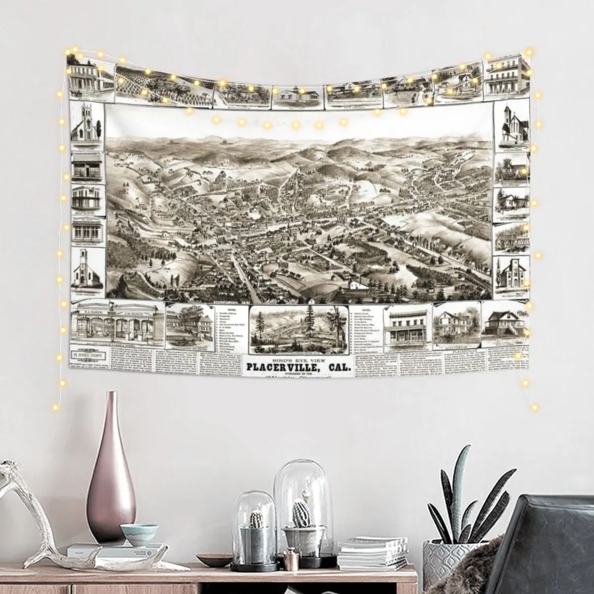 Placerville - California - United States - 1888 Tapestry Cute Room Things Kawaii Room Decor Tapestry