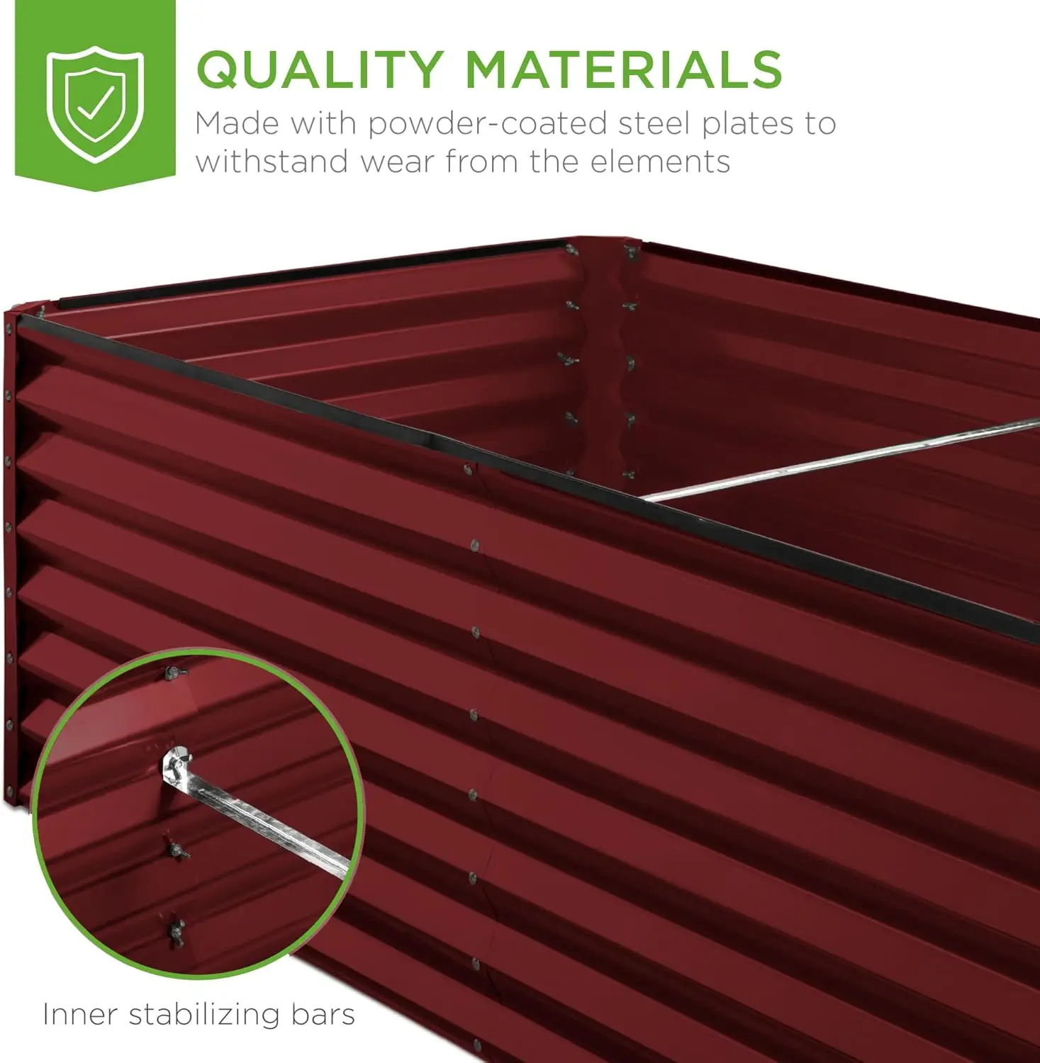 6x3x2ft في الهواء الطلق المعادن أثار حديقة السرير صندوق الجذر العميق زارع للخضروات الزهور الأعشاب والعصارة ث 269 جالون سعة #5