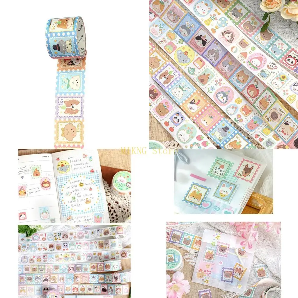 동물 장식 테이프 스크랩북 배경 테이프 미적 장식 테이프 저널 사진 앨범 플래너 포장 베스트 세일