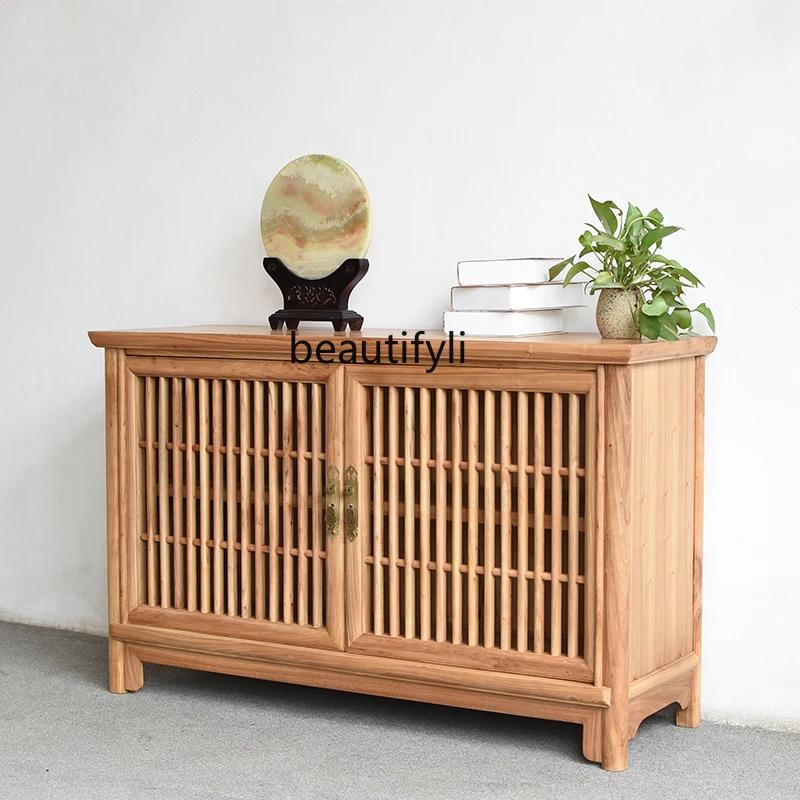 

New Chinese Style Solid Wood Sideboard Shoe Cabinet Console Locker Zen Multi-Functional Low Cabinet