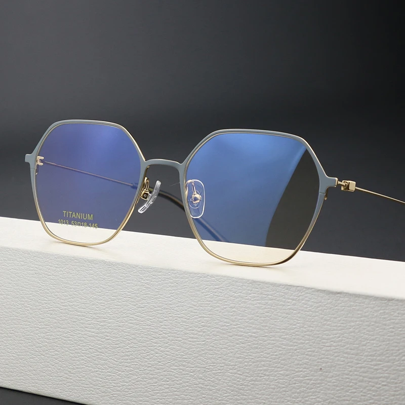 

High Quality Ultra Light Prescription Glasses Frame Pure Titanium Irregular Square Optical Eyewear Spectacle Eyeglasses Frames