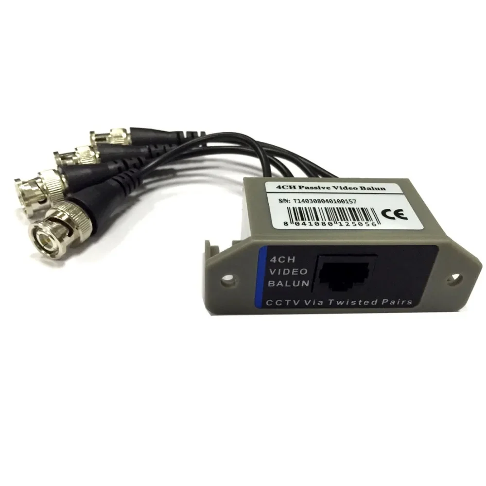 AZISHN 4-канальный HD пассивный видеобалун-трансивер BNC к UTP RJ45 CCTV через витые пары для камеры AHD TVI CVI DVR системы видеонаблюдения