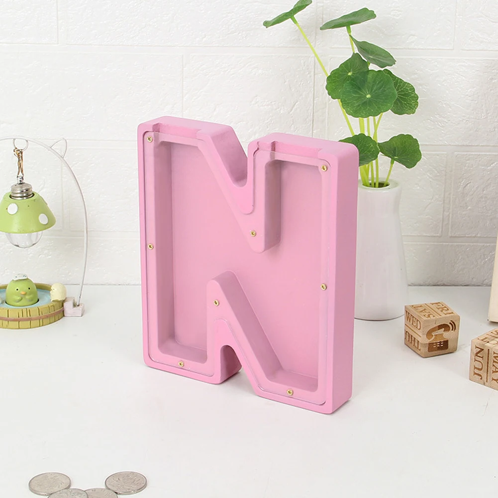 Personalized Capitals Letter Shape Coin Bank Large Capacity Desktop Money Saver For Home Bedroom