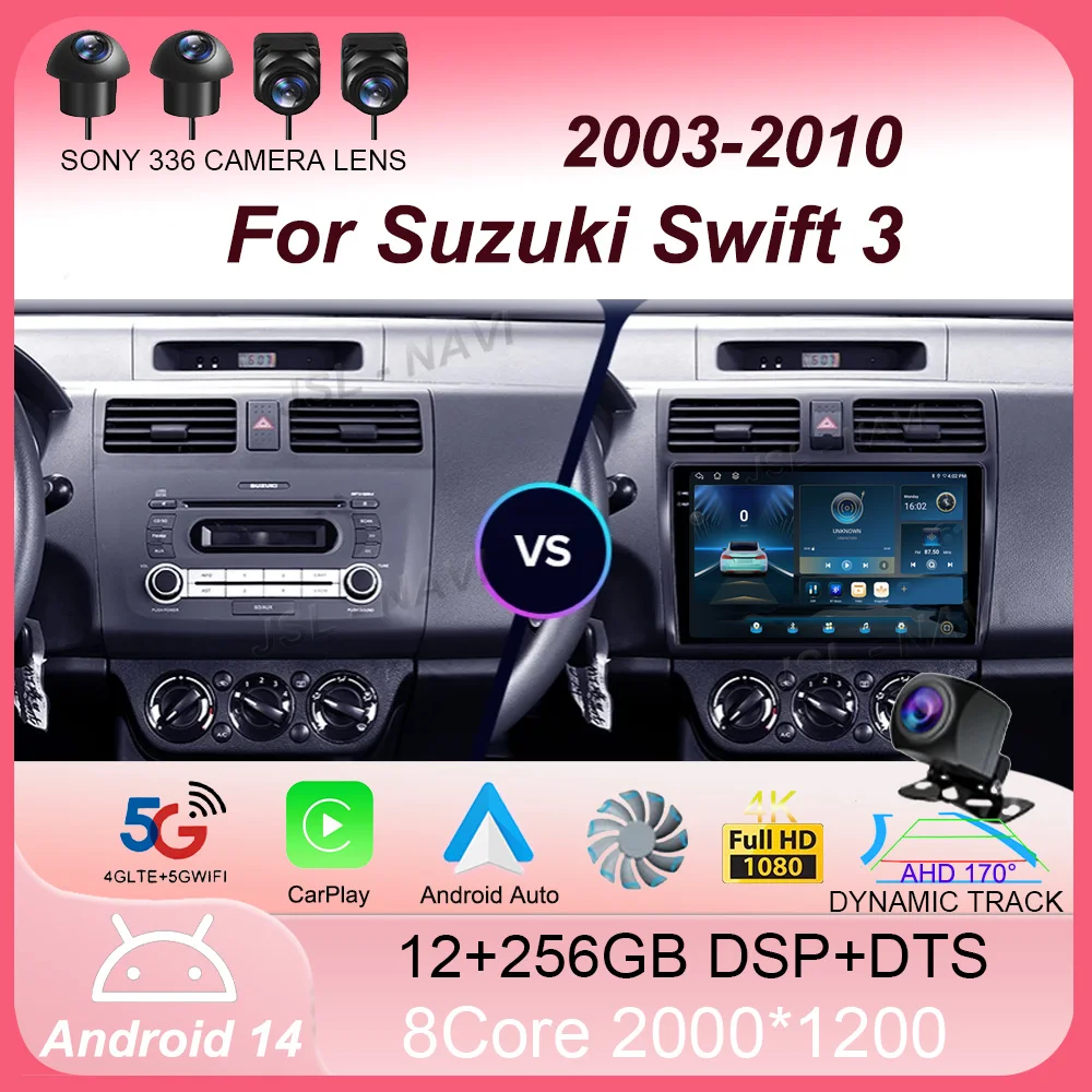 

Android 14 для Suzuki Wagon R 6 VI 2017-2021 Автомобильный радиоприемник Мультимедийный видеоплеер Навигационный стерео GPS Без 2din 2 din dvd