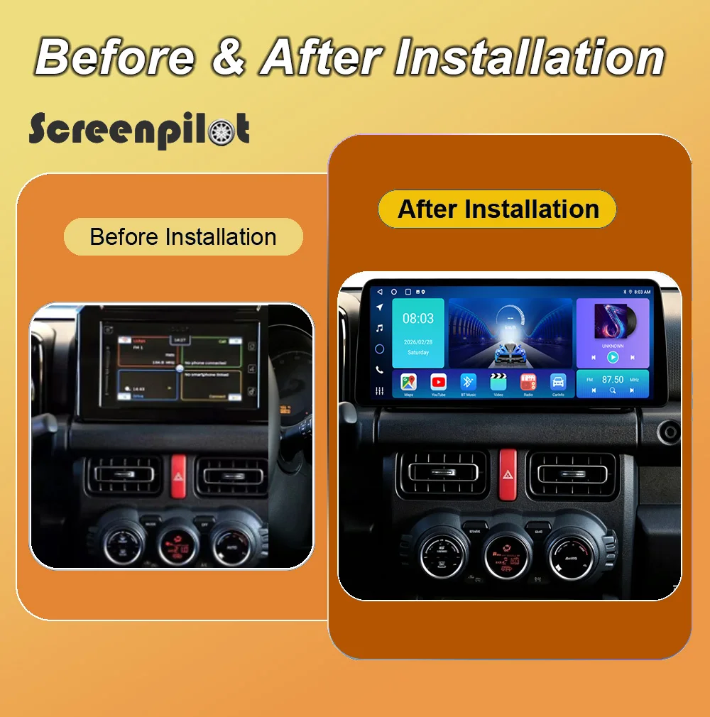 12.3'' Android 16 For Suzuki Jimny JB64 JB74 2018 2019 - 2020 2K QLED Car Radio Stereo Multimedia GPS Navigation Touch Screen 5G