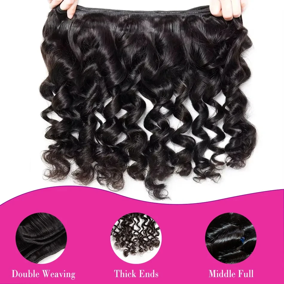 Mossily 16A حزم الخام غير المجهزة شعر الإنسان حزم موجة فضفاضة الأصلي 100% وصلات شعر بشري طبيعي نسج الشعر 1 قطعة #4