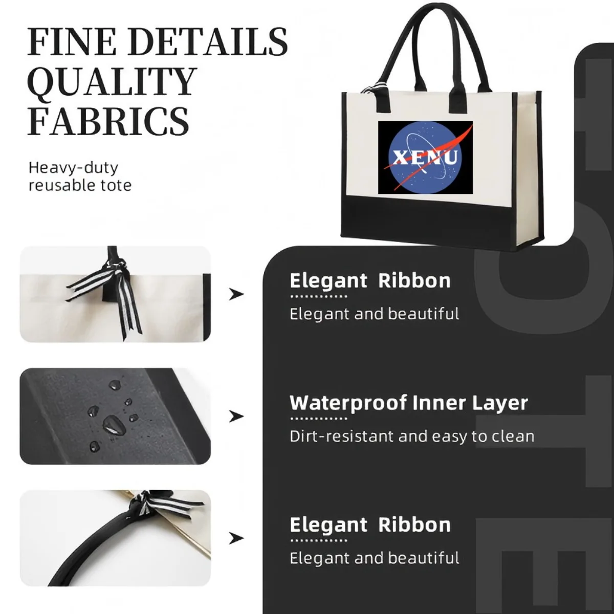 Space Xenu 2026 وصول جديد موضة عملية واسعة حقيبة حمل قابلة لإعادة الاستخدام نمط طباعة 2 لهجة الثقيلة حقيبة كتف كبيرة ل