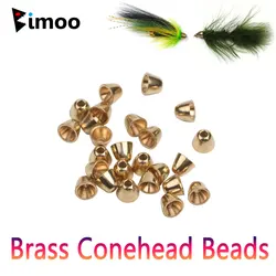 Bimoo 40PCS Brass Cone Heads for Woolly Bugger Tube Fly Streamers Minnows Trout Fishing Lures Saltwater Flies Tying Material