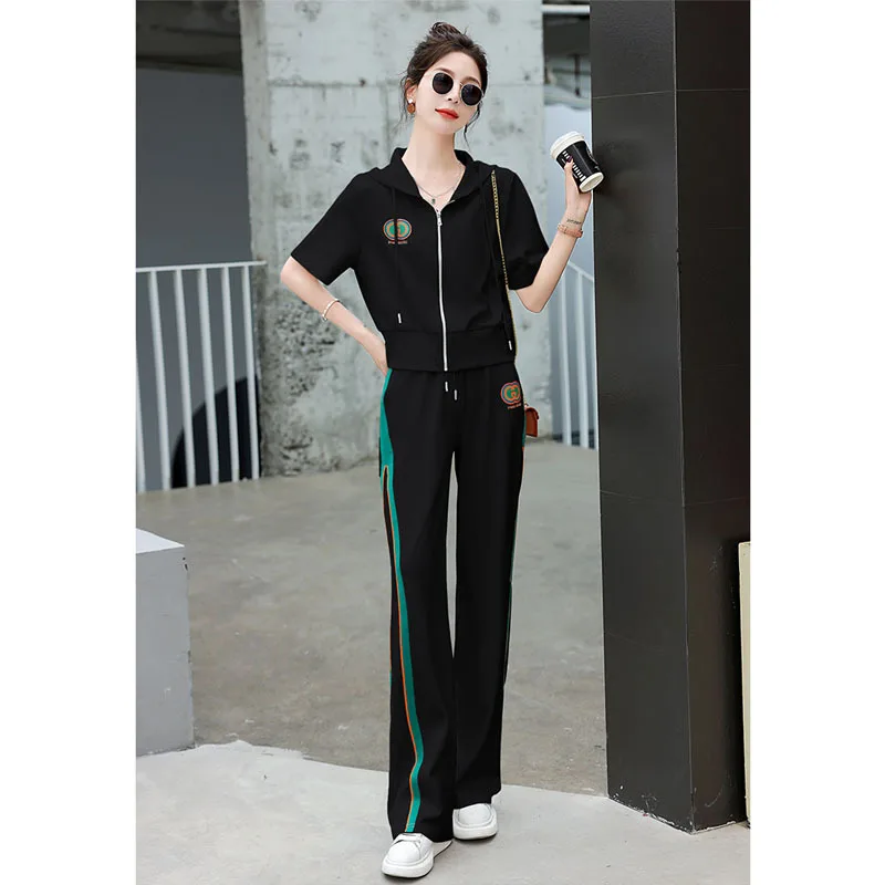 

Новый летний женский повседневный спортивный уличный костюм, модный комплект Hong K, другая брендовая весенняя коллекция