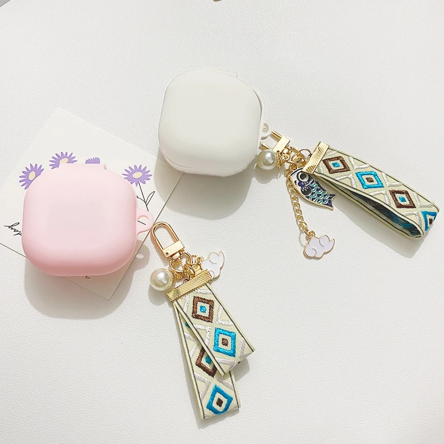 For Anker Soundcore LIFE P2 mini / Liberty 3 Pro / Life NOTE E Case Fashion Flower Lanyard/Cute Bear Silicone Earphone Cover