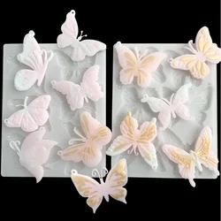 6 styles of butterfly silicone mold DIY sugar flipping cake mold cake edge decoration chocolate mold printing mold