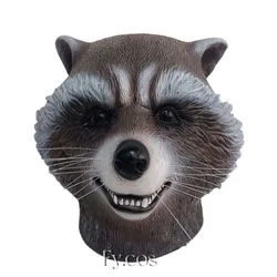 Raccoon Costume Cute Funny Animal Bear Dog Latex Helmet Christmas Carnival Party Festival Outfit Cosplay Halloween Mask for Men
