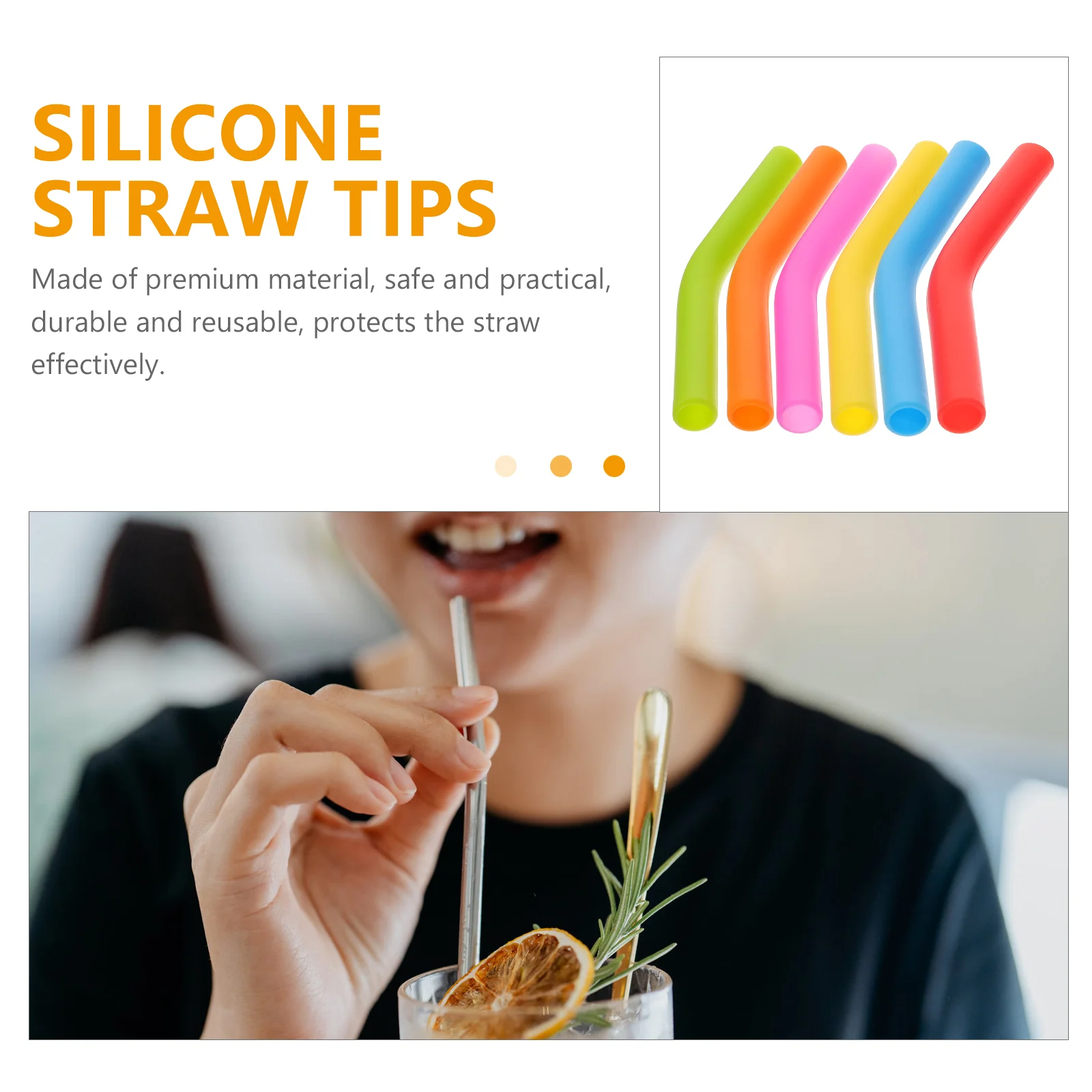 24 Pcs Tumblers Stainless Steel Straw Cover Straws Drinking Tip Splitter for Metal Tips Silicone