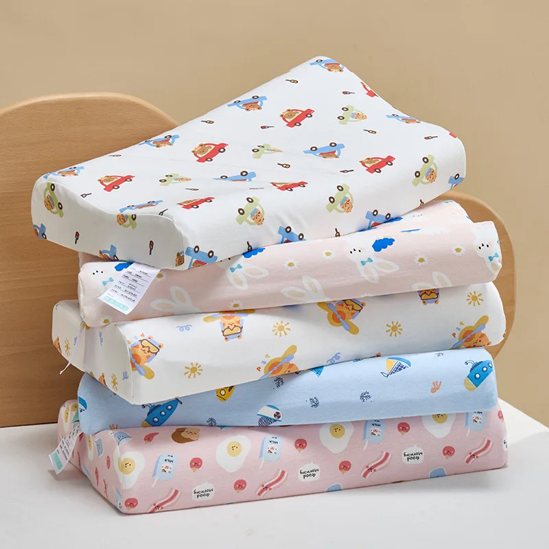 

Органическая детская латексная подушка, сертифицированная класса А, гипоаллергенная хлопковая съемная подушка для малышей с героями мультфильмов, моющийся чехол