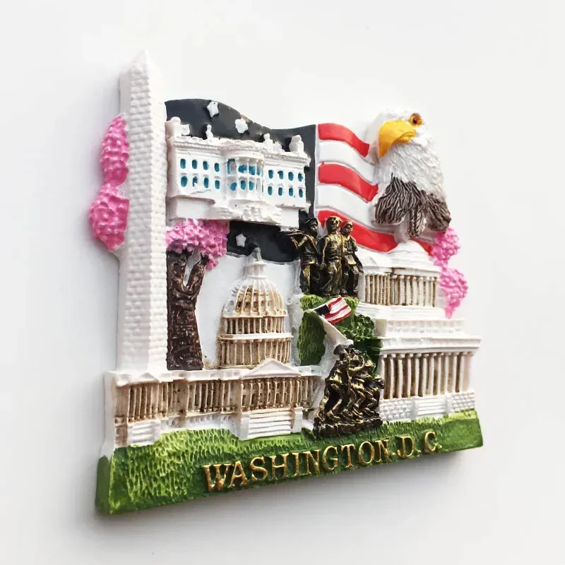 America Fridge Magnetic Stickers Washington D.C. Tourist Souvenirs Fridge Magnets Home Decor Wedding Gifts Photo Wall Stickers