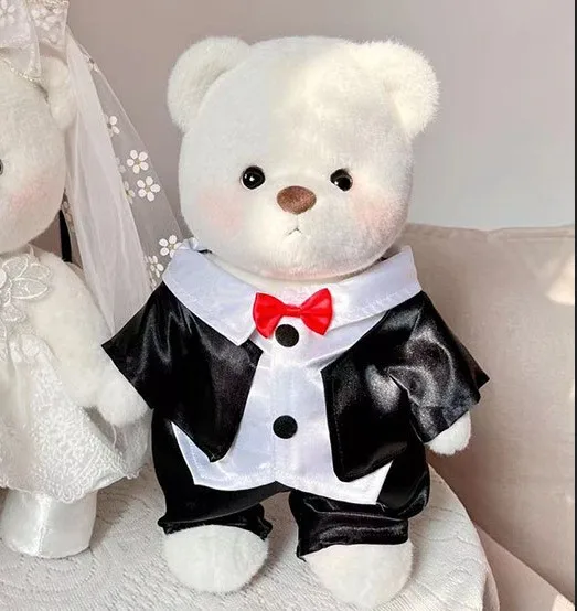 2024 vestiti 30cm peluche Kawaii peluche orso bambola abbigliamento morbido orso bianco marrone orsacchiotto ragazze cuore bambini fidanzata regalo