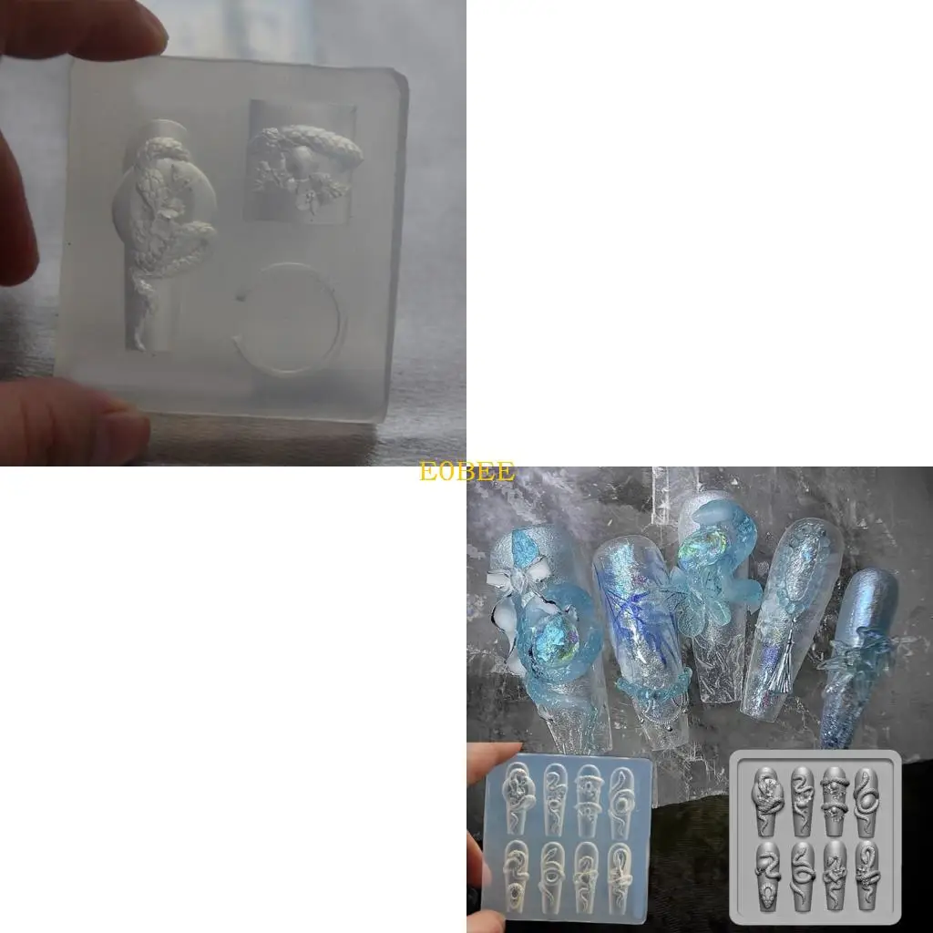 

E0BE Lovely Snake Art Mould Portable Accessory for Jewelry and Craft Supplies