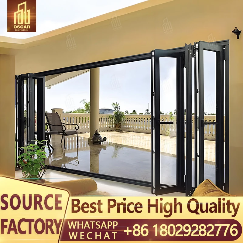 Oscaracso Oscar Economical Frameless Sliding Folding Glass Curtain Balcony Partitions Doors - Stacking Panoramic Bifold Doors