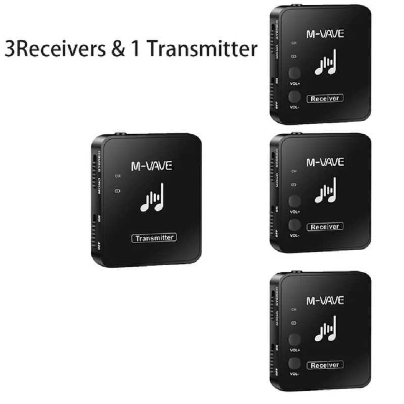 Monitoring 2.4G Professional Wireless Earphone Rechargeable Transmitter Receiver Stereo Mono Recording Digital Sound