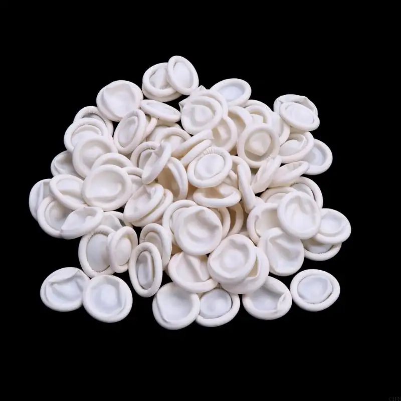 

C1FE 100 Pieces, Non-skid Natural Rubber Gloves, Finger Guard, Disposable Tool