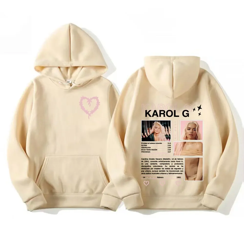 Hoodie Kasual Pria Grafis Tur Karol G Bichota 2025, Gaya Hip-hop Retro, Bahan Polar Berkualitas Tinggi dan Nyaman