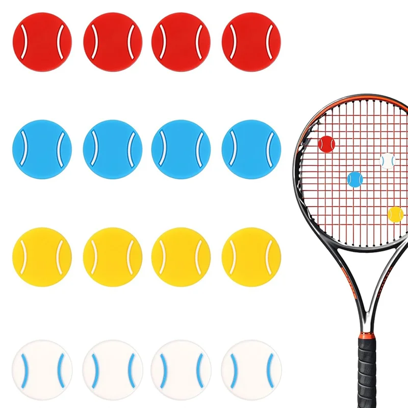 NALFI-Shock Absorbers Tennis Racket Dampeners 16Pcs Soft Silicone Racquet Vibration Damper Cute Pattern Tennis Accessories