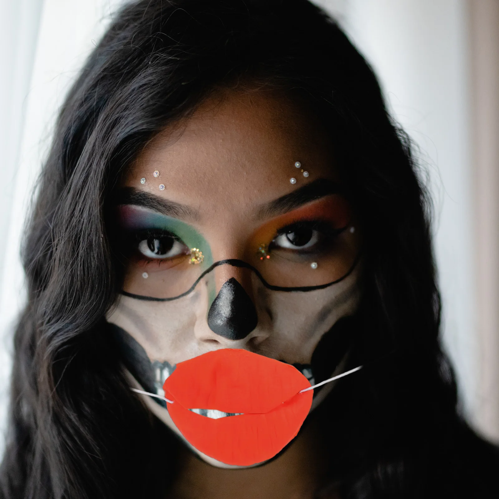 

4Pcs Halloween Sausage Mouth Decor Big Funny Lip Prop Reusable Costume Accessory for Cosplay Party Dress Up Game