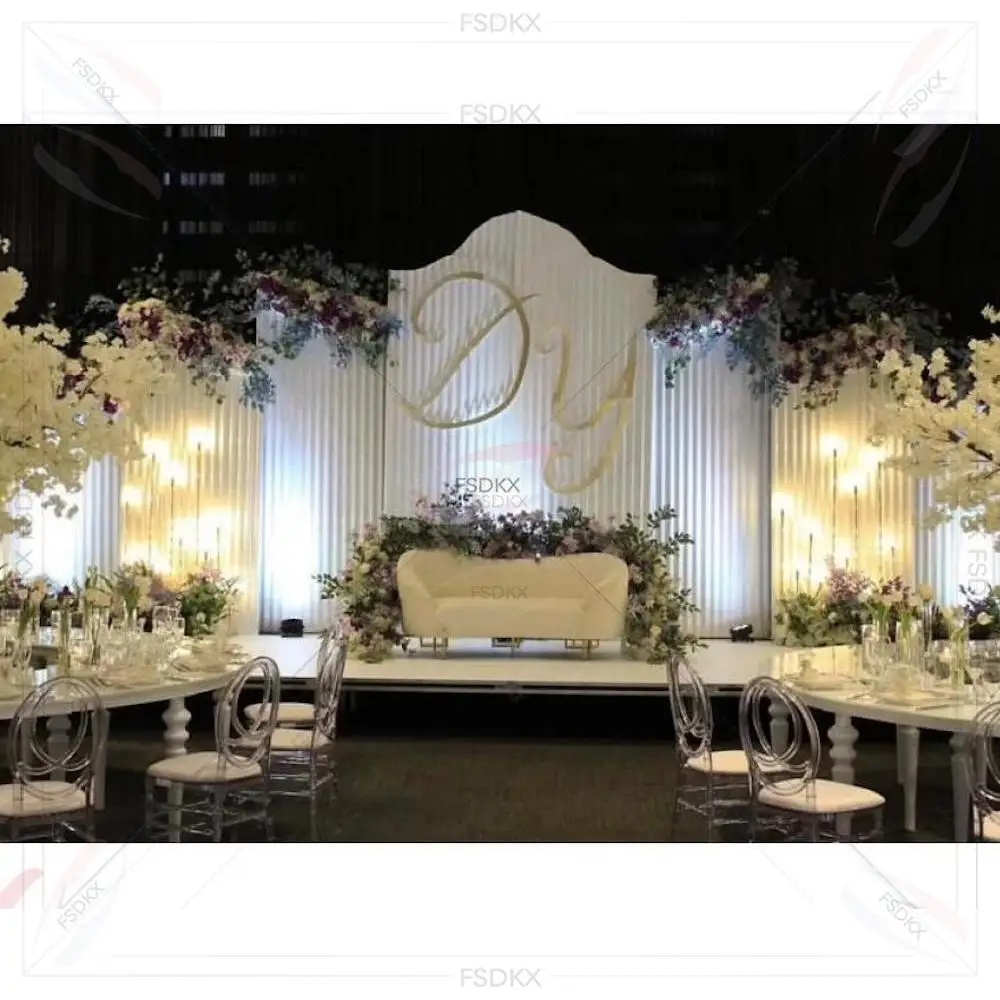 

Modern Events Acrylic Backdrop Arch Flower Wall 3d Arch Backdrop White Exquisite Acrylic Floral Bridal Backdrop for Wedding