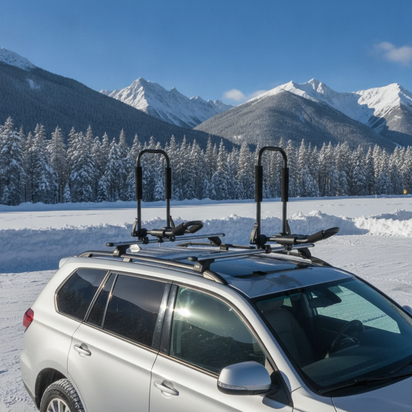 J-Bar Roof Rack Adjustable Roof Rack with Padded Arms Carrier Sleek-Profile Space Saving for Kayakers, Road Trips