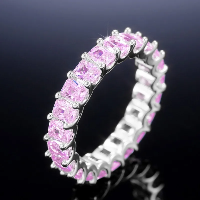 Huitan Vierkante Zirkonia Belofte Ringen Voor Vrouwen Eenvoudig Veelzijdig Ontwerp Luxe Trouwringen Vrouwelijke Ringen Eternity Sieraden