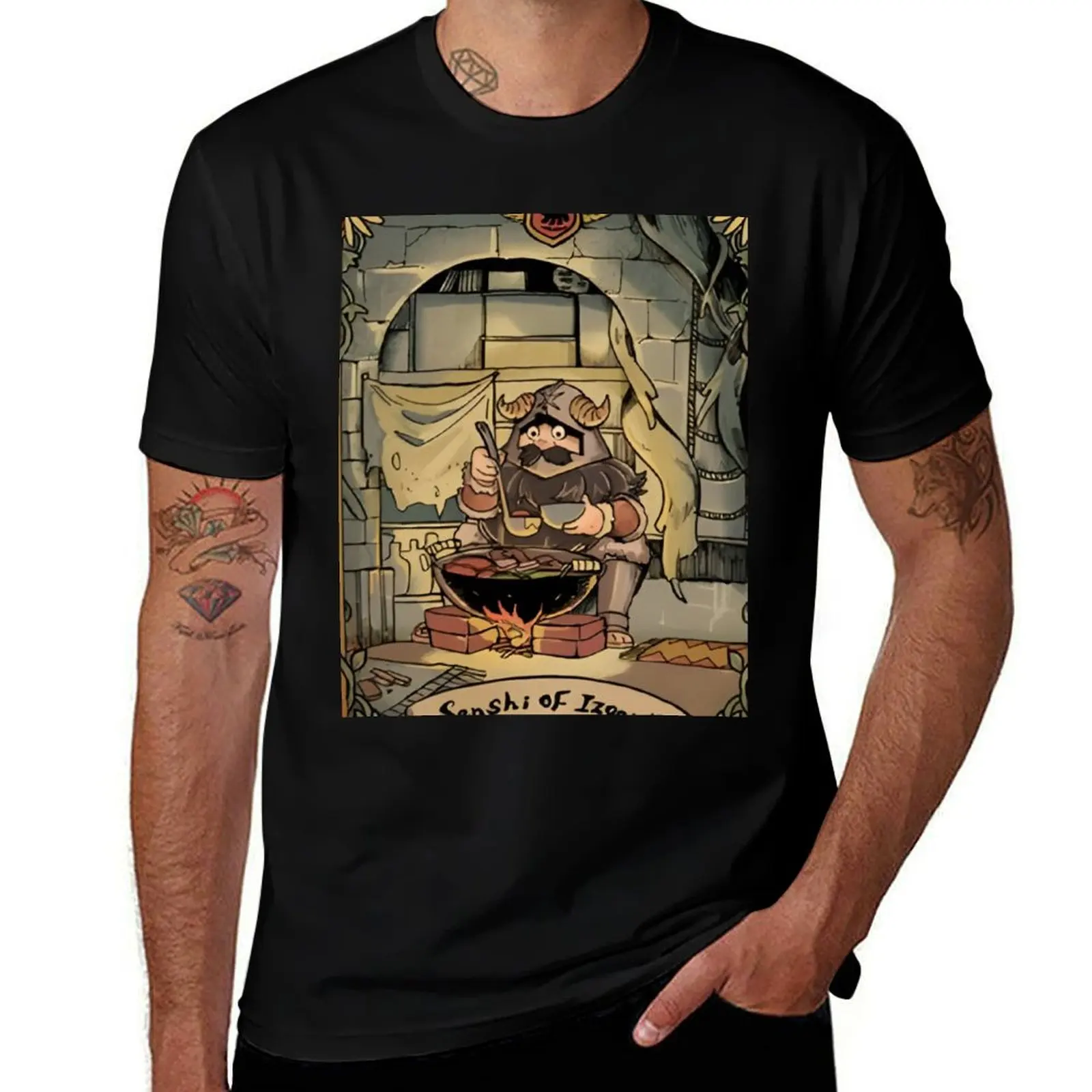 Dungeon Meshi Delicious in Dungeon - Senshi Cooking T-Shirt Large Size Breathable Tee T-Shirt