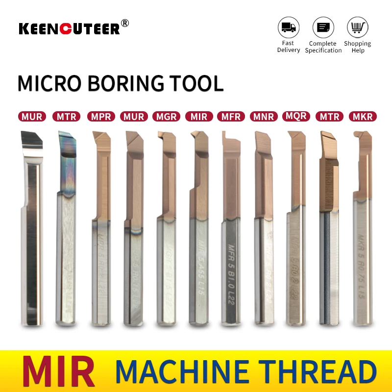 MIR Small Bore Boring Tool Aseismic Carbide Internal Thread Turning Tool CNC Lathe Right Hand Micro Diameter Cutter