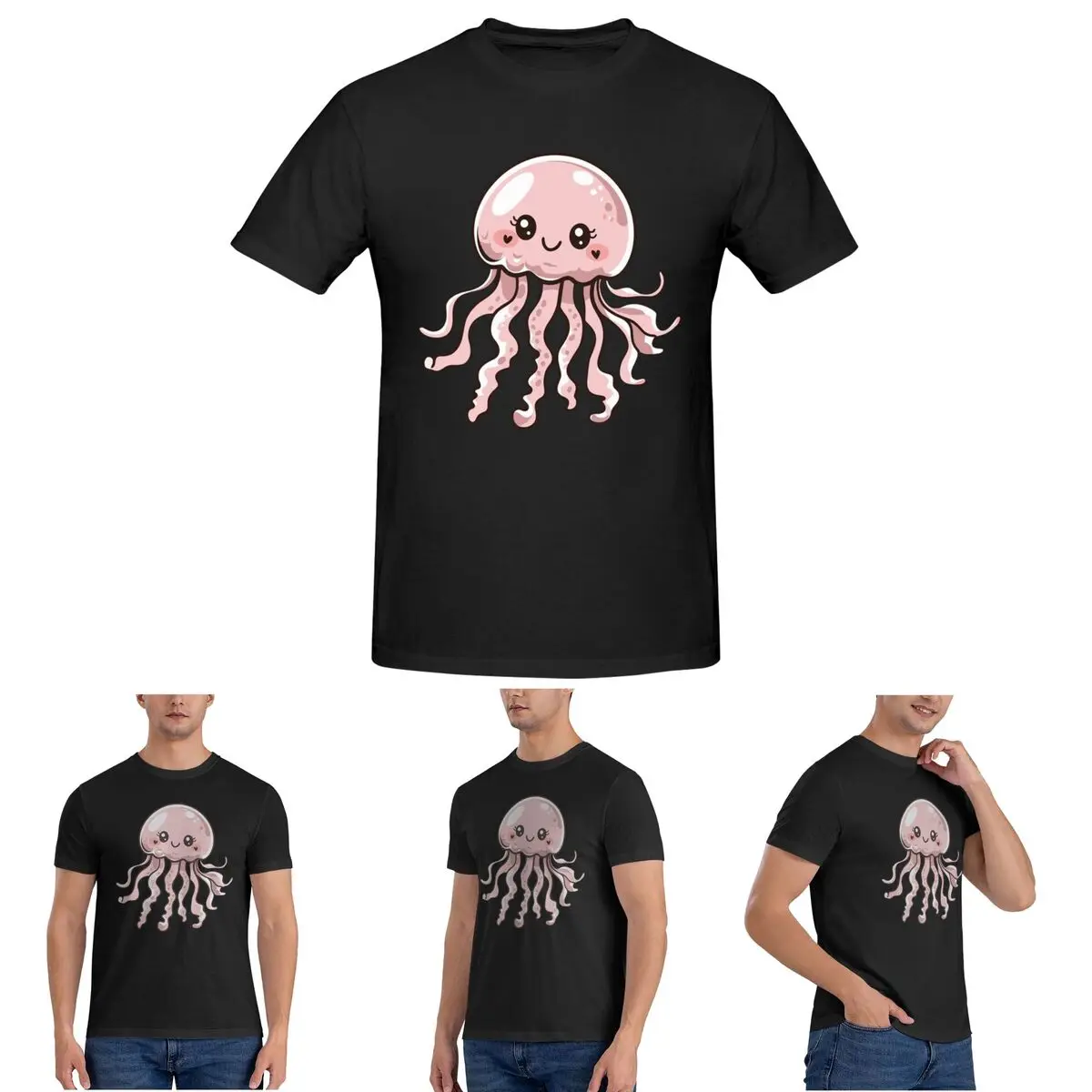 

Cute Jellyfish Kawaii Design T-Shirt for Men Cotton Oversized T Shirts Men's Short Sleeve O-Neck Summer Clothes Tops S-6XL