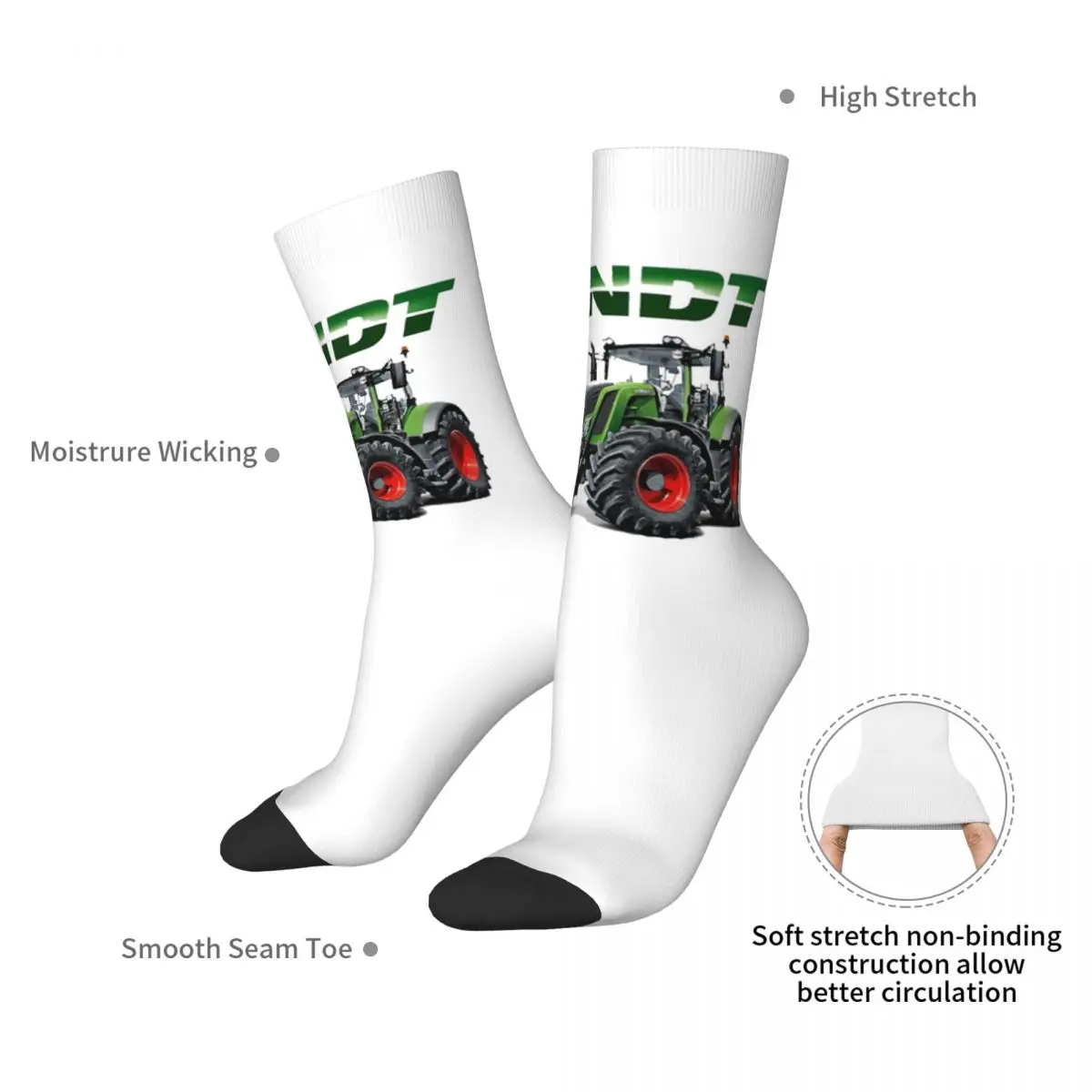 Fendt Tractor Socks Harajuku Sweat Absorbing Stockings All Season Long Socks Accessories for Unisex Birthday Present