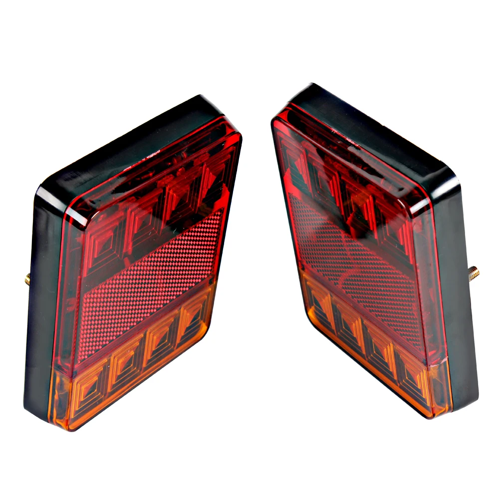 2pcs/set Warning Lights DC 12V 8 LED Car Tail Light Rear Lamps Rear Parts for Trailer Truck Boat