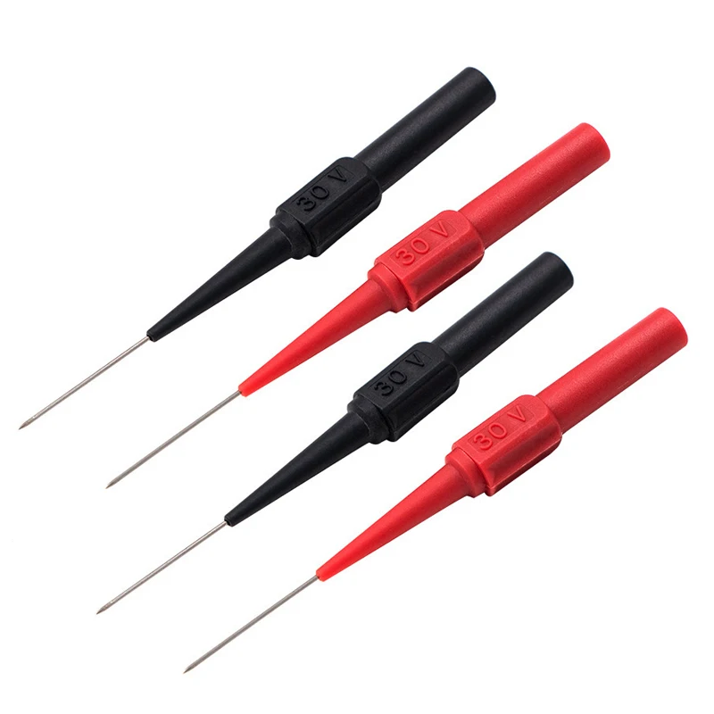 

4Pcs 30V Diagnostic Tools Multimeter Test Lead Extention Back Piercing Needle Tip Probes Autotools Automotive Kit Machine 0.7MM