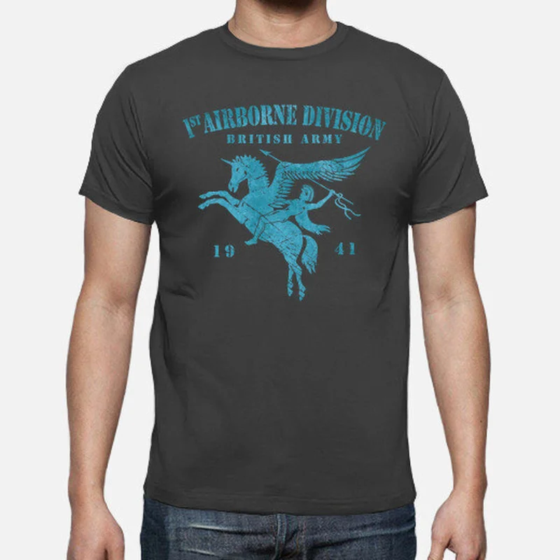 1st British Airborne Division Blue Men T-Shirt Short Sleeve Casual 100% Cotton O-Neck T Shirts