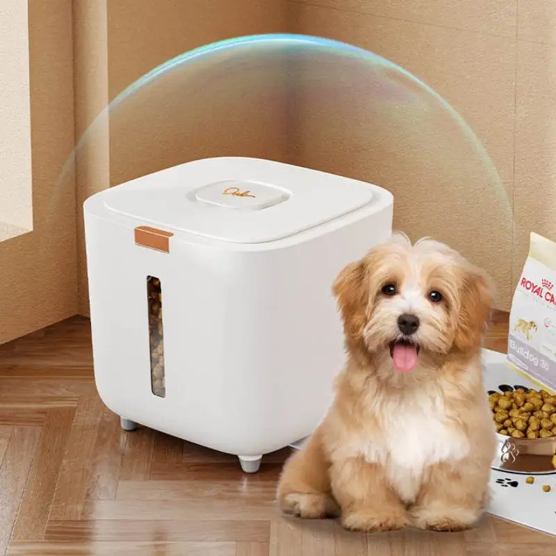 

Pet food storage barrel Spring Press Type dog cat large storage food sealed moisture-proof Silicone ring Visualization box