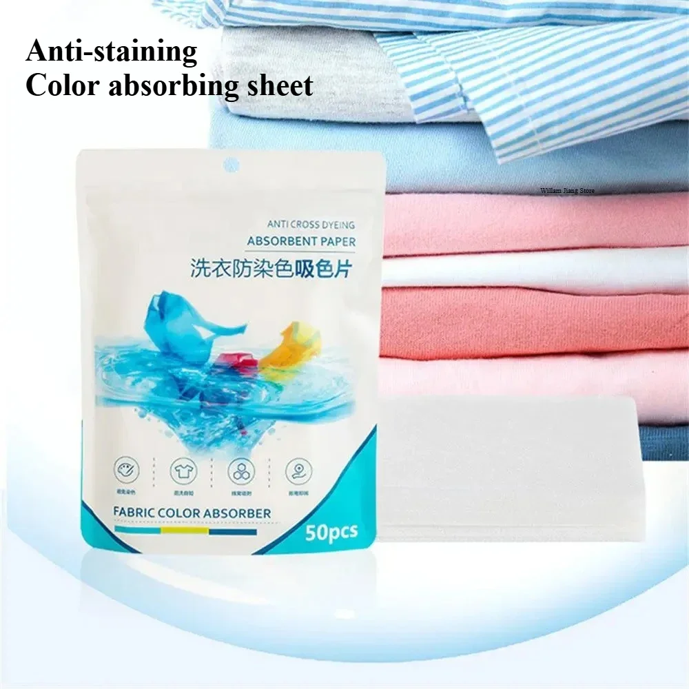 Anti-wrinkle Laundry Tablets Personal Care Absorb Color For Washing Machine Accessories 50 Pieces Per Bag Products Household