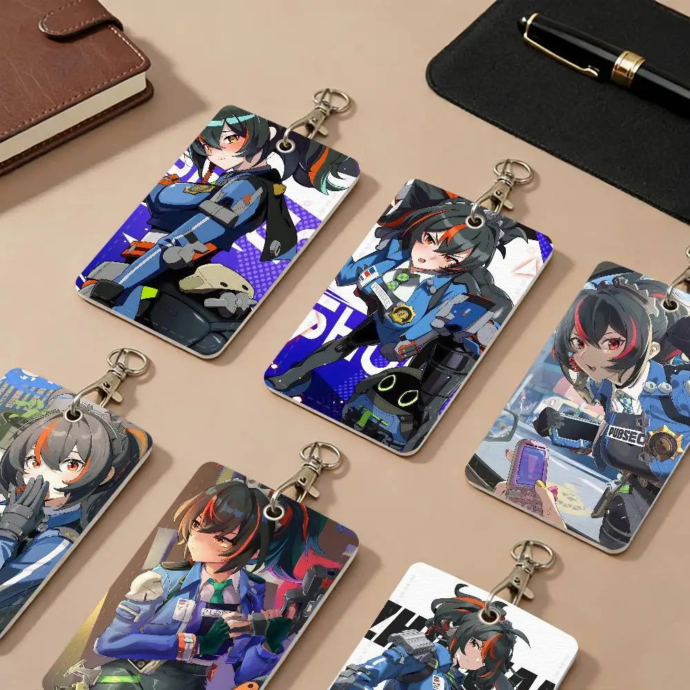 Z-Zenless Zone Zero Zhu Yuan Game PU Leather Card Holders Anti-lost Protective Cover Cases Cards