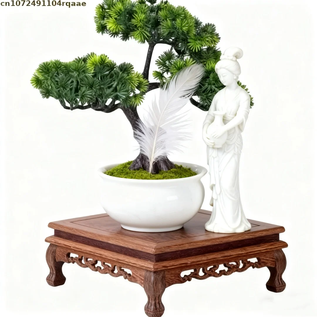 Wooden Display Stand for Miniatures, Figurines, Vase & Bonsai Plant | Multi-Tiered Showcase Shelf for Collectibles and Crafts