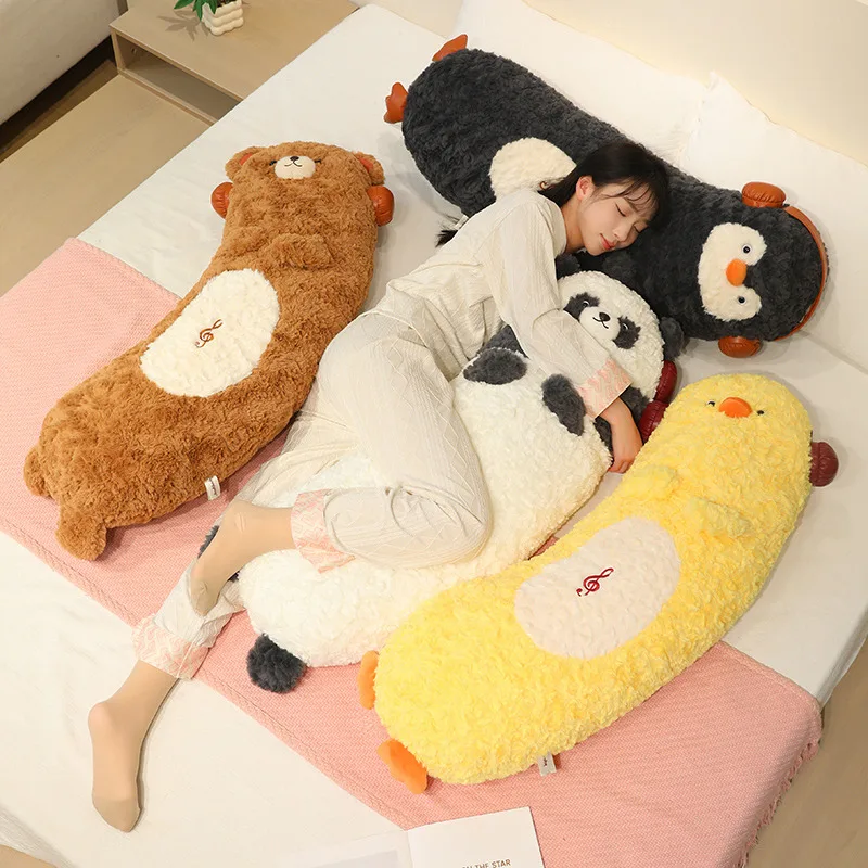 

Плюшевая игрушка-пингвин 100 см, изогнутой формы, в стиле каваи, большая подушка для сна, плюшевая игрушка-медведь, утка, панда, для мальчиков и девочек, подарки на день рождения