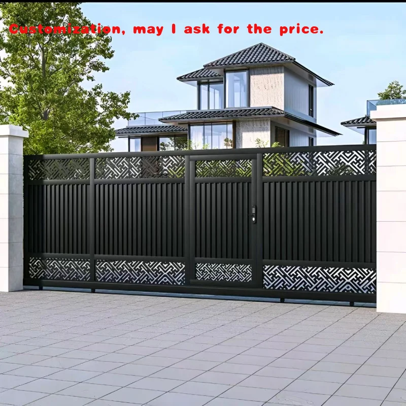 

custom.Aluminum Fence Gate Commercial Outdoor Entrance Foshan Manufactured Automatic Sliding Door Patio Entr