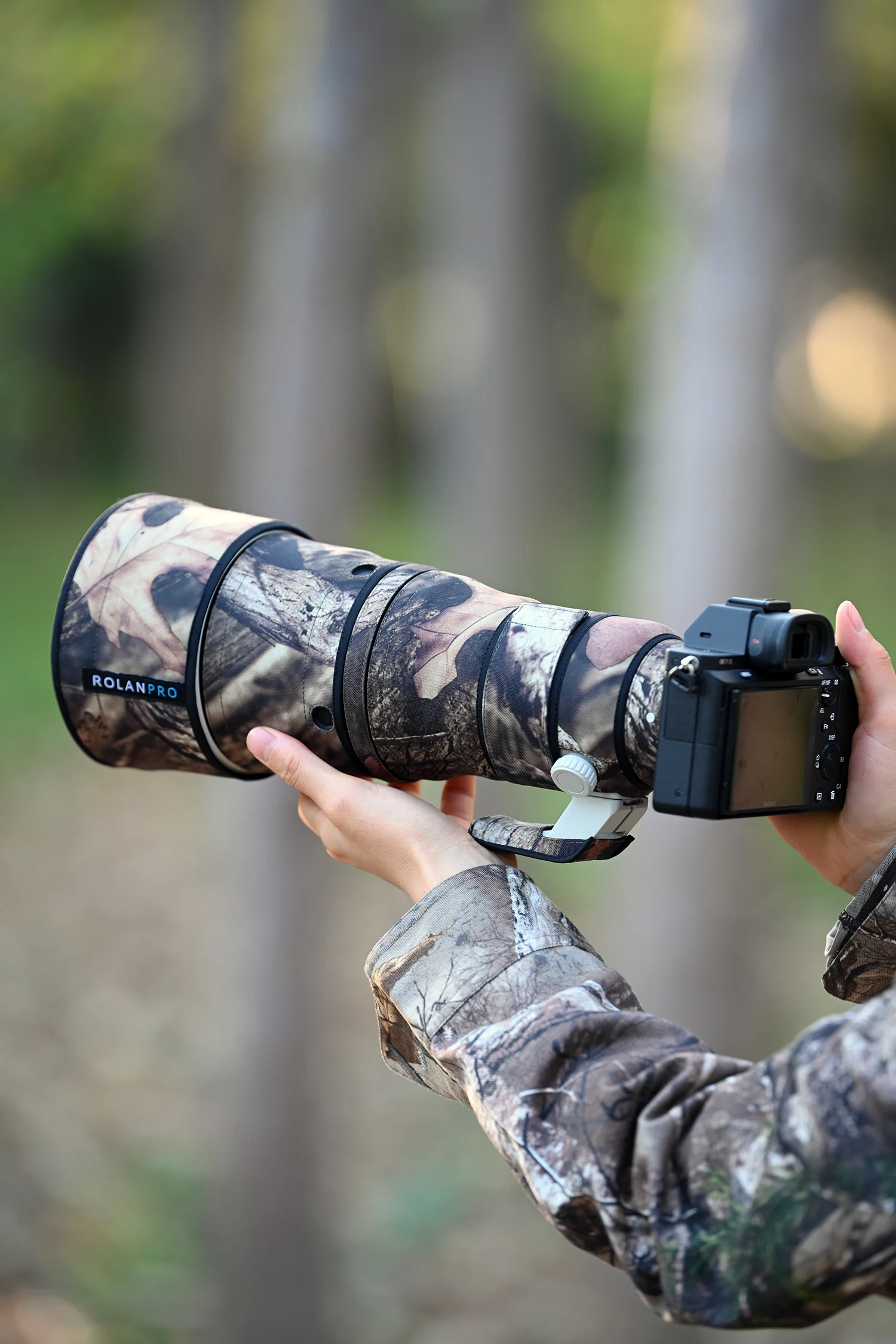 ROLANPRO Wasserdichter Objektivschutz für Sony FE 600mm F6.3 GM OSS Camo Regenschutz Schutzhülle SEL600F63GM Etui 600F6.3GM Stoff – Detail 15